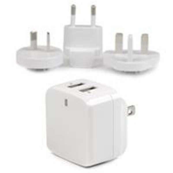 Dynamicfunction 17 watt 3.4 amp Dual Port USB Wall Charger, White DY615783